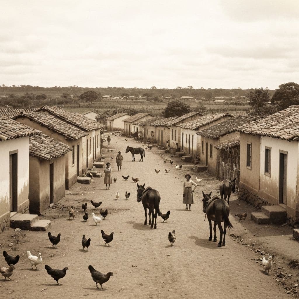 Vila rural isolada em Goiás no final do séc. XIX